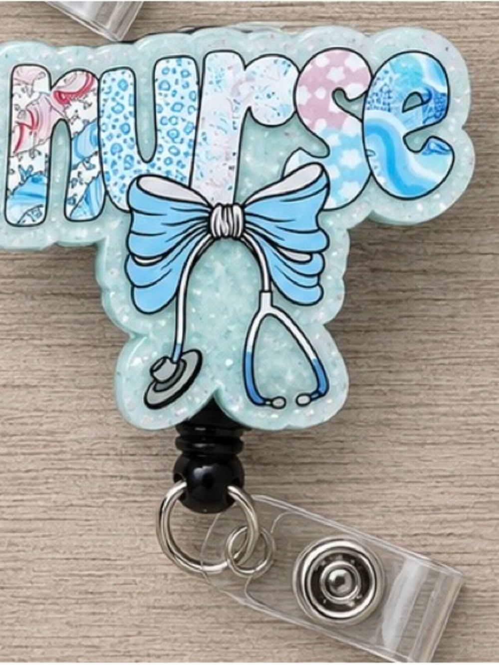 Nurse Badge Reel with Blue Bow - Kids Accessories